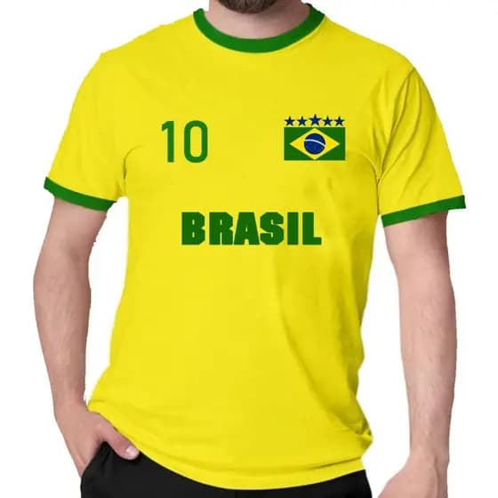 Camiseta Brasil Com Nome Personalizado Blusa Unissex