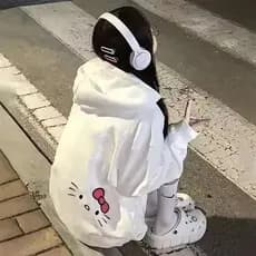 Blusa de Frio Moletom Hello Kitty Estilo Fofo Kawaii Algodão