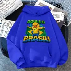 Blusa de Frio Brasil Torcida Oficial Moletom Aqui é o Brasil Algodão Premium