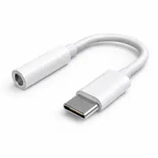 Adaptador Chip DAC 16bits 48kHz USB-C P2/P3 3,5mm Fone de Ouvido Conversor Plug & Play OTG Android iOS Branco