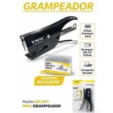Kenux Grampeador Alicate Metal 25 Folhas 26/6 - 24/6 Grampline BM-K07 COM1000 Grampos