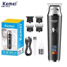 Máquina de Cortar Cabelo e Acabamento Sem Fio Kemei KM-1512 Cortador de Cabelo e Barbear Bivolt