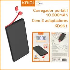 Carregador Portátil Power Bank 10000mah com 3 Saídas v8 iphone e type-c KD-951