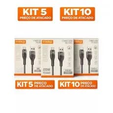 kit10/5 Cabo De Dados Turbo Usb Para tpc/ios-Micro-usb 1m 20w Agold CB98/123