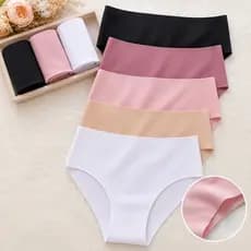 Kit 6 Calcinhas Cintura Alta Feminina
