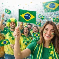 Kit 15 / 10 / 5  Bandeirinha do Brasil 20x30cm Com Bastão  Ideal Para Copa Festa Torcida Eventos
