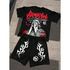 Conjunto Masculino New York Estátua Da Liberdade Kit Camiseta E Bermuda
