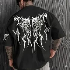 Camiseta Streetwear Masculina – Estampa Dark Gothic Metal Style Moda Gotica Treino Academia