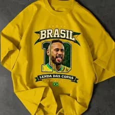 Camiseta Ney Lenda das Copas Camisa Brasil Streetwear Copa do Mundo 2026 Oversized