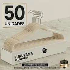 KIT 50 CABIDES DE VELUDO BEGE PREMIUM ULTRA FINO ADULTO FUKUYAMA Antideslizante Slim Com Gancho Giratório 360°