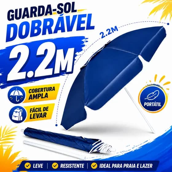 Guarda-Sol para Praia e Piscina | Ombrelone Reforçado para Área Externa