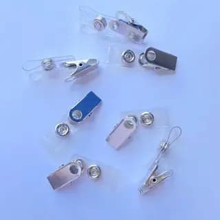 400 Clips Jacaré P/ Crachá C/ Fita Transparente