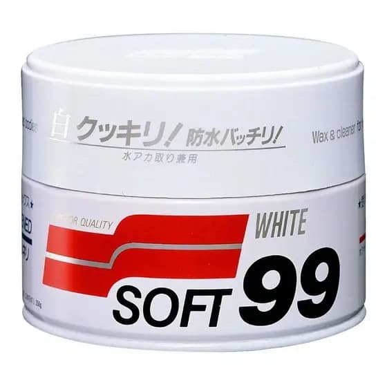 Cera White Wax 350g Carnaúba Para Carros Brancos Soft99