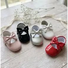 Sapatilha Bebê menina infantil com Laço Luxo – Macia, Confortável e Fácil de Calçar | Rosa, Dourado, Branco e Vermelho