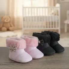 Botinha Bebê Duda.teen | Kit 2 Pares com Pelúcia e Laço – Super Conforto!