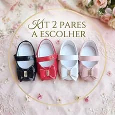 kit 2 pares de sapatilha de bebê menina verniz varia cores verniz comforto e estilo