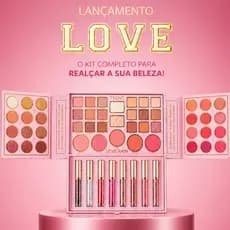 Paleta Sombra Iluminador Blush Maquaigem Multifuncional 49 Cores 8 Gloss Dobrável Alta Pigmentação Kit Love Rain