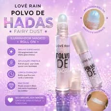 Iluminador Fairy Dust Lové Rain Polvo de Hadas Glow Intenso Efeito Espelhado Glitter Fino Iluminador Facial e Corporal