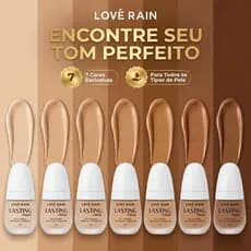 Base Maquiagem Duradoura Fluída Alta Fixação Pele Rosto Finish Lasting Premium - Lové Rain Cosméticos