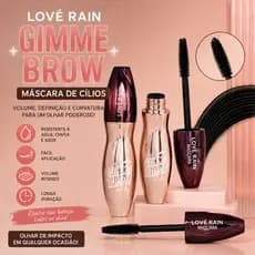 Máscara de Cílios Lové Rain Gimme Brow Alongamento e Volume À Prova D’Água Longa Duração Alta Fixação Curvatura