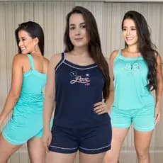 Babydoll Feminino Alça Fina com Vivo Confortável Leve Verão