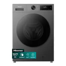 Lava e Seca Hisense 1i 11kg Inverter iBubble 127v Compacta Inox Touch Steam