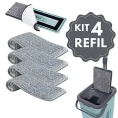 Refil Flat Mop kit c/4 unids Esfregão Vassoura