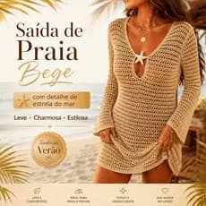 Saida de Praia Vestido de Praia Feminino Crochê Flaire - Leve, Fresco e Versátil