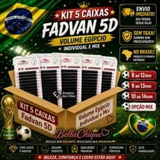 Kit 5 Cílios W 5D FADVAN Volume Egípcio Volume Brasileiro Egípcio Alongamento Extensão Cilios Me
