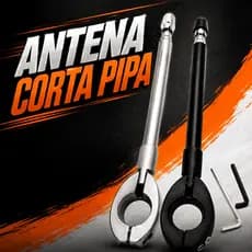 Antena Corta Pipa Moto Retrátil Anti Cerol Aço Inox Guidão 6 Estagios