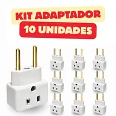 Adaptador de Tomada C/10 Benjamin BOB Esponja 10A/20A Pino Resistente Maciço