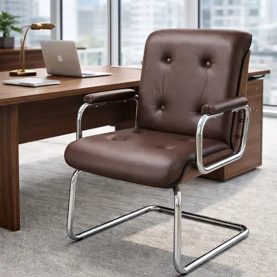 Poltrona Presidente Base Fixa Conforto E Design Cappuccino - Zi Magazine