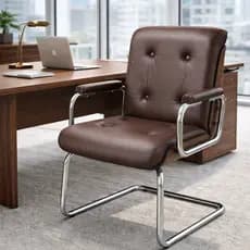 Poltrona Presidente Base Fixa Conforto E Design Cappuccino - Zi Magazine