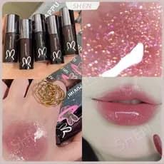 Hui.Black Tube Lip Gloss Whimsical Planet Milk Tea Color Lip Gloss Hidratante Hidratante Óleo Labial Fade Lip Lines