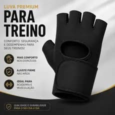 Kit Luva Academia Treino Musculação Crossfit Antiderrapante Emborrachada Feminina Masculina Top C/A