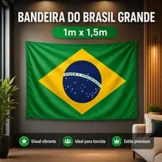 Bandeira do Brasil Grande Para Copa do Mundo 1m x 1,5m Com espaço para haste Excelente Qualidade C/A