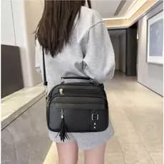 TOMI MITO Bolsa Feminina com Alça Lateral Transversal Faixa de Mão de Couro S2420