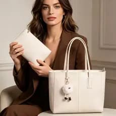 Kit de Bolsa Transversal Tiracolo Feminina Com Alça Lateral Faixa de Mão De Couro B758 AMY