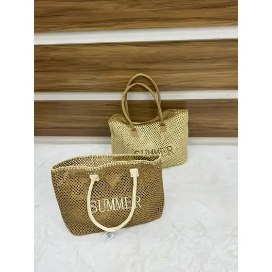 Bolsa de Palha Verão Feminina Praia Grande Estilo Summer Moda Praia