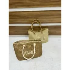 Bolsa de Palha Verão Feminina Praia Grande Estilo Summer Moda Praia
