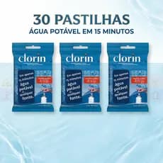 Kit 30 Pastilhas Purificadoras de Água p/ Consumo Humano - Clorin 1