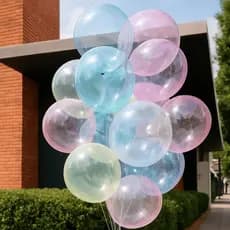 Kit Balão Bubble Bobo Transparente Colorido 24" (60cm) – Decoração de Festa- Pronto Entrega
