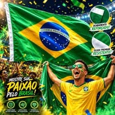 Bandeira do Brasil Grande 150x90cm Para Bastão Copa do Mundo Torcida Futebol Seleção Brasileira