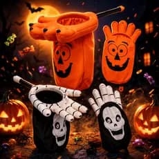 Sacolinha de Doces Halloween Infantil com Mão Assustadora para Festa e Fantasia