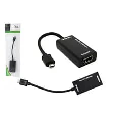 Cabo Adaptador V8 Micro Usb Hdmi Mhl 2.0 Para Cdelular Preto