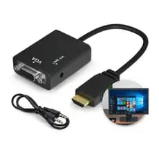 Cabo Conversor Adaptador Hdmi Para Vga Com Saída P2 Áudio