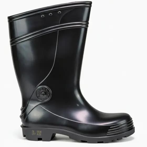 Bota Galocha de Borracha Capataz Cano Longo Preta Sem Forro Sete Leguas Impermeavel Confortavel Motoqueiro