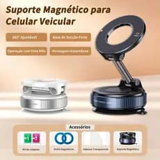 360 °Suporte Magnético Forte Para Telefone Carro Design Dobrável Vácuo Ajustável/Mesa/Uso Universal