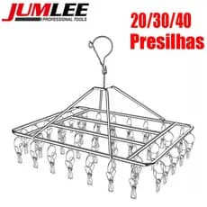 Varal 40 Prendedores de Inox Retrátil, Ideal para Meias, Roupas Íntimas, Calcinhas e Cuecas, Economiza Espaço​ AL-0112