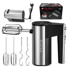 Batedeira Portátil Elétrica 5 Velocidades com Acessórios Inox - Design Vertical para Cozinha, Bolo e Massa